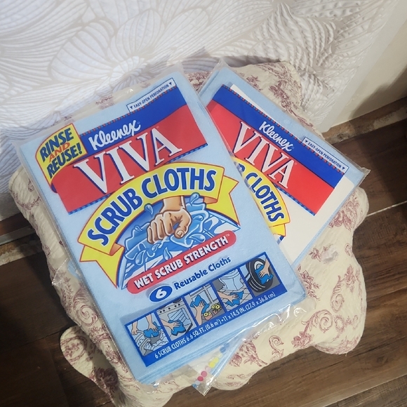 Vintage Kleenex Viva Scrub Cloths Two 6 Pack - 1996 NOS Sealed - Picture 5 of 7
